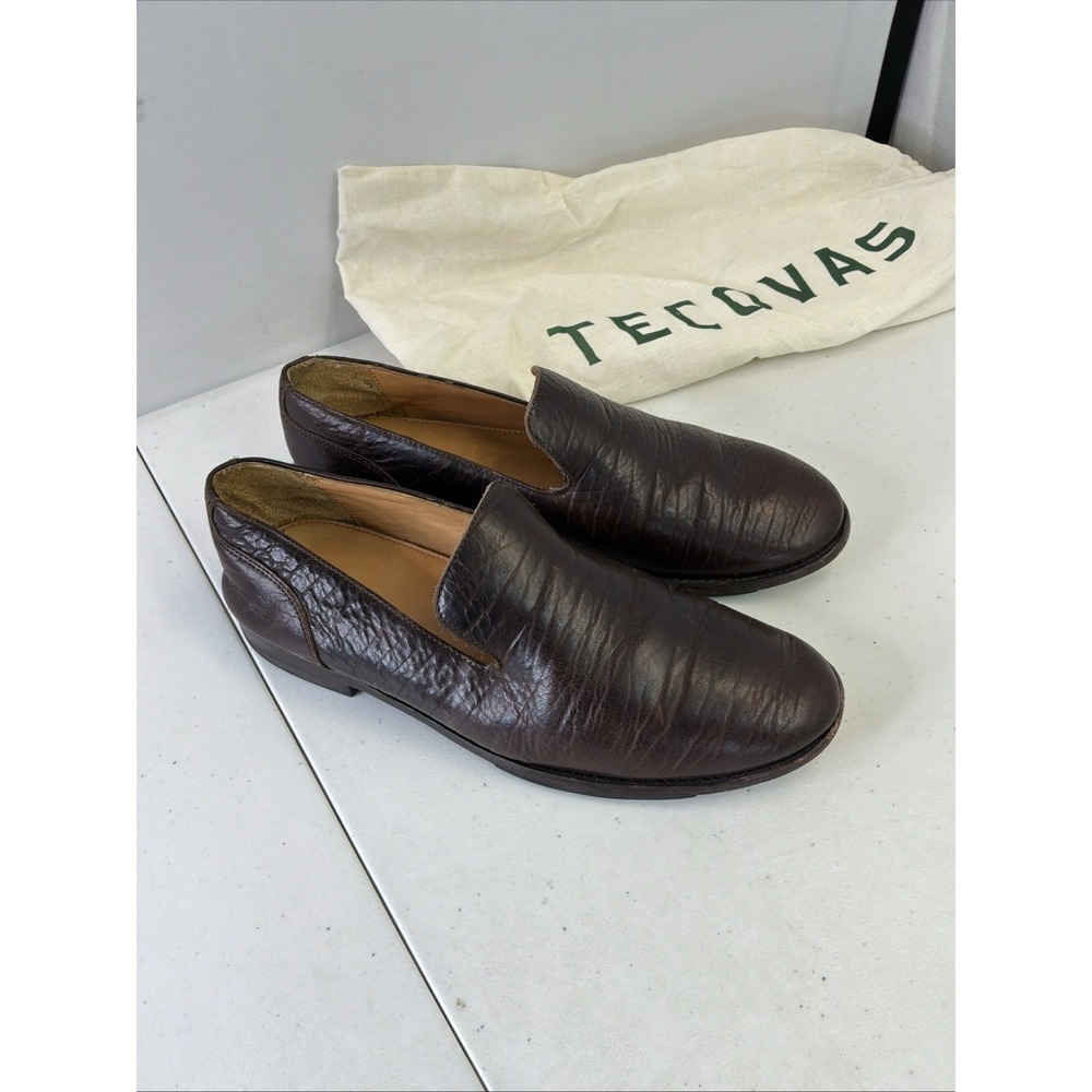 Tecovas The Monterrey Slip-On Leather Loafers Mens Size US 11 D Dark Brown Bag